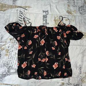 Black Floral Blouse